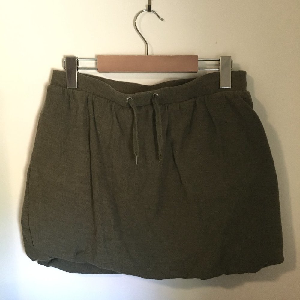 Y2K 100% Cotton Army Green Drawstring Jogger Skirt - S